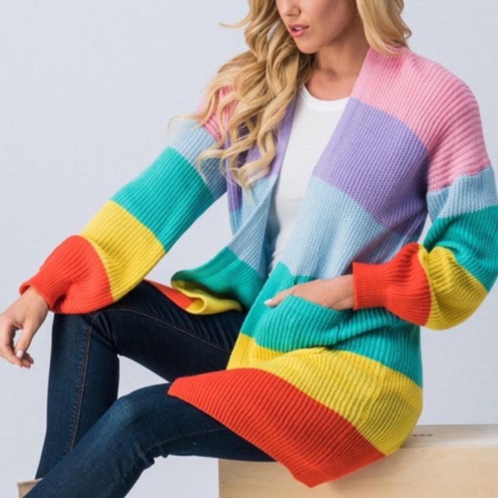 Rainbow Cardigan Candy Crush Cardigan - Picture 1 of 5